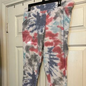 Secret Treasures Tie-Dye Sweatpants - Pink, Blue, Gray
